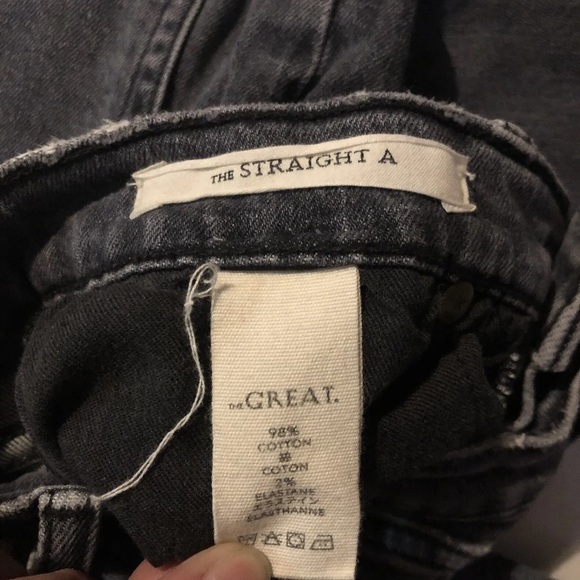 The Great. The Straight A jeans pants washed black 24 gray urban re/done denim - Picture 7 of 8